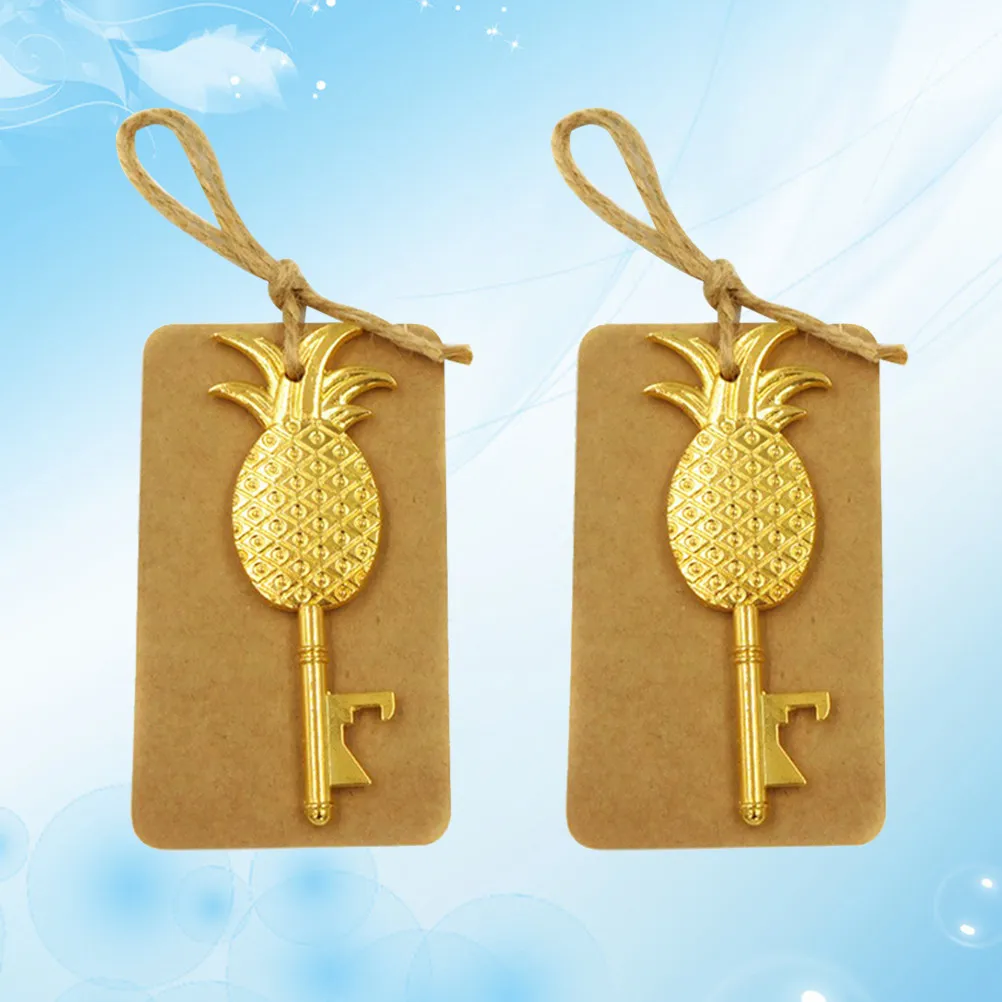 2Pcs Pineapple Key Opener Zinc Alloy Heavy Duty Bottle Cap Remover Multi Purpose Beer Opener Party Favor Gift for Men Women
