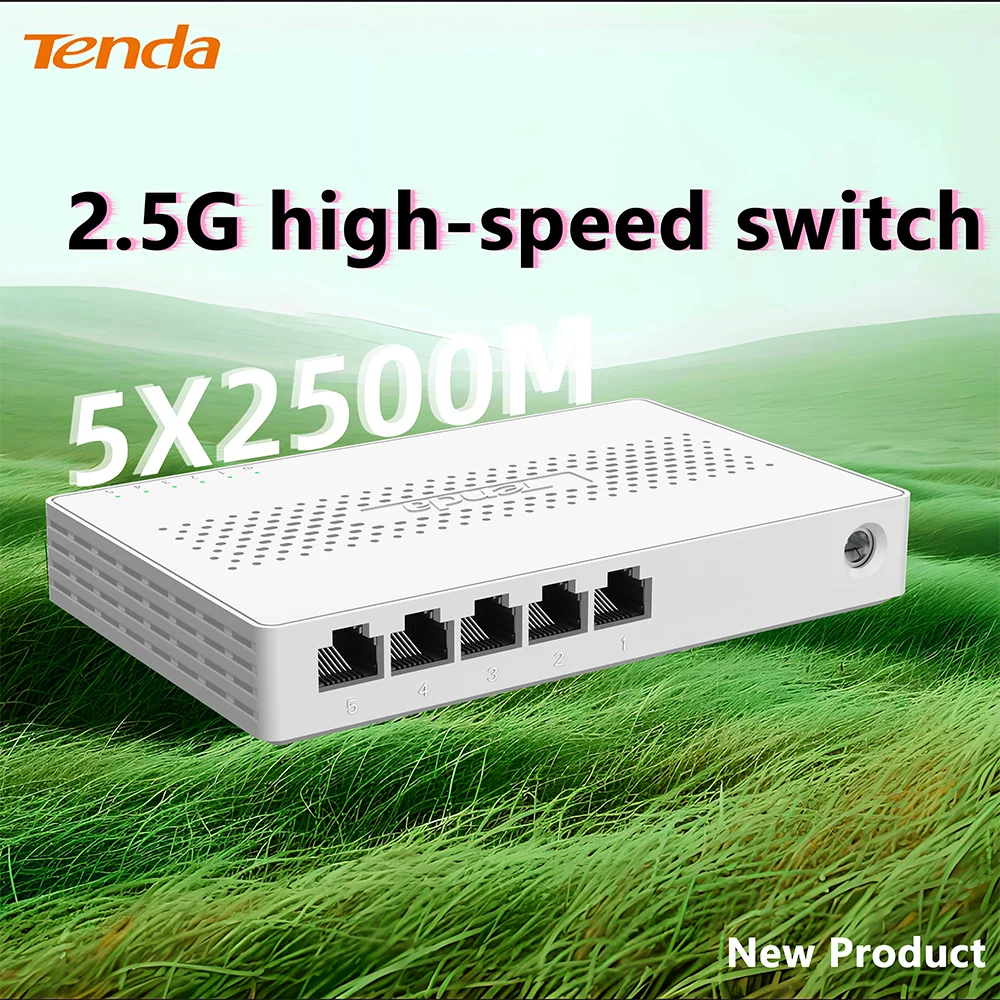 

Ethernet-коммутатор Tenda 2,5GbE 2,5GBASE-T 5-портовый 2,5G RJ45 безвентиляторный сетевой коммутатор Plug and Play Настольный концентратор Интернет-сплиттер