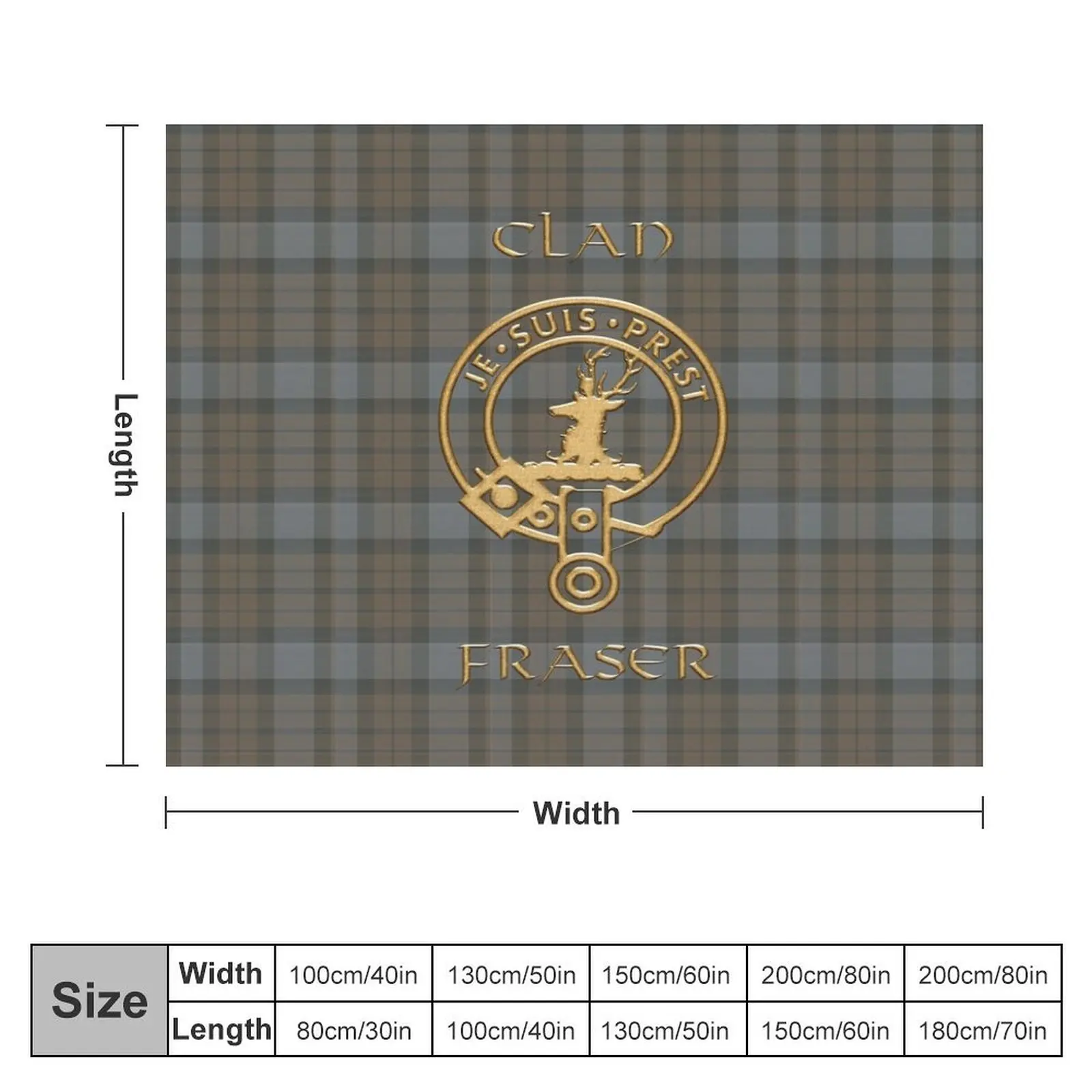 Shield Clan Fraser - Je suis Prest Throw Blanket Polar Soft Furry Blankets