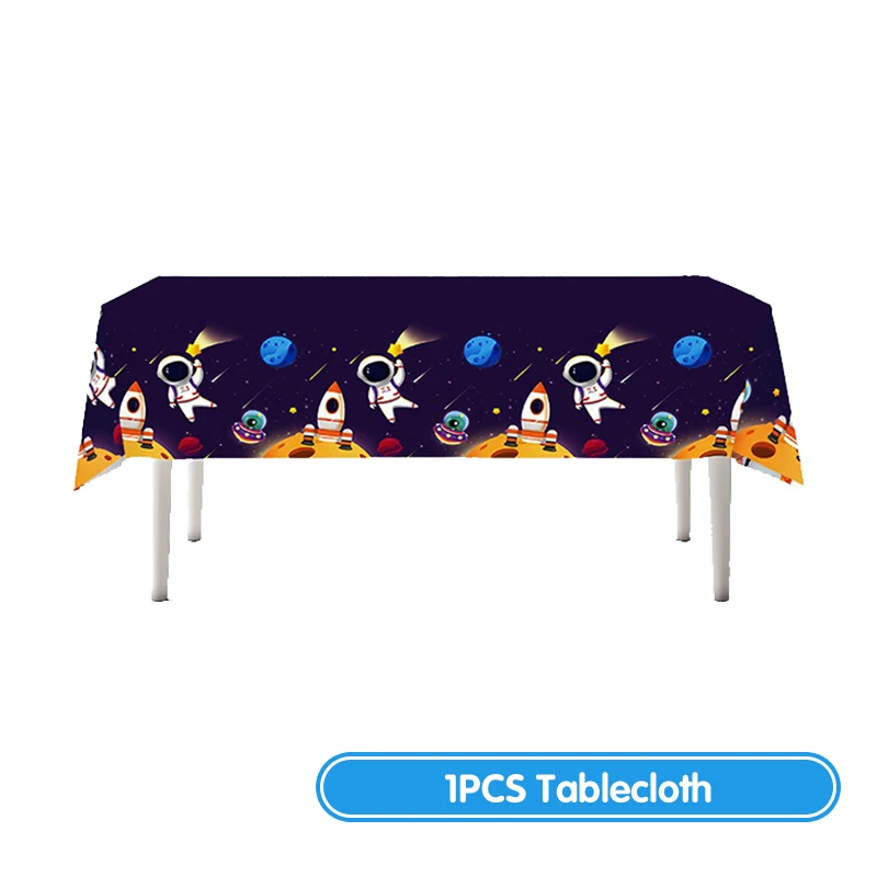 Neue Astronauten-Geburtstagsparty-Dekoration, schwarze Weltraum-Astronauten-Teller, Servietten, Becher, Tischdecke, Hintergrund, Party-Geschenke, Kindergeburtstag – Detail 13