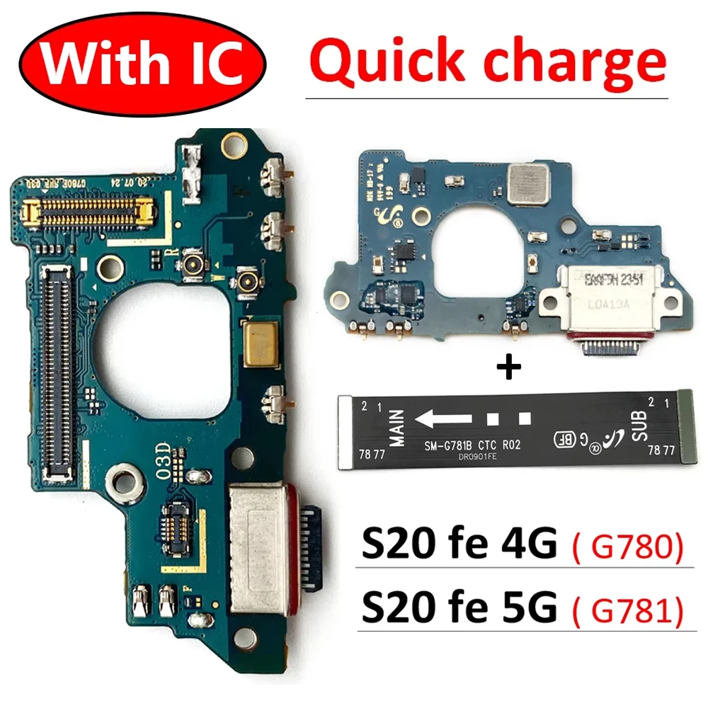 

USB-разъем для док-станции, порт для зарядки, основной гибкий кабель для микрофона для Samsung S20 Fe 4G 5G G780 G781