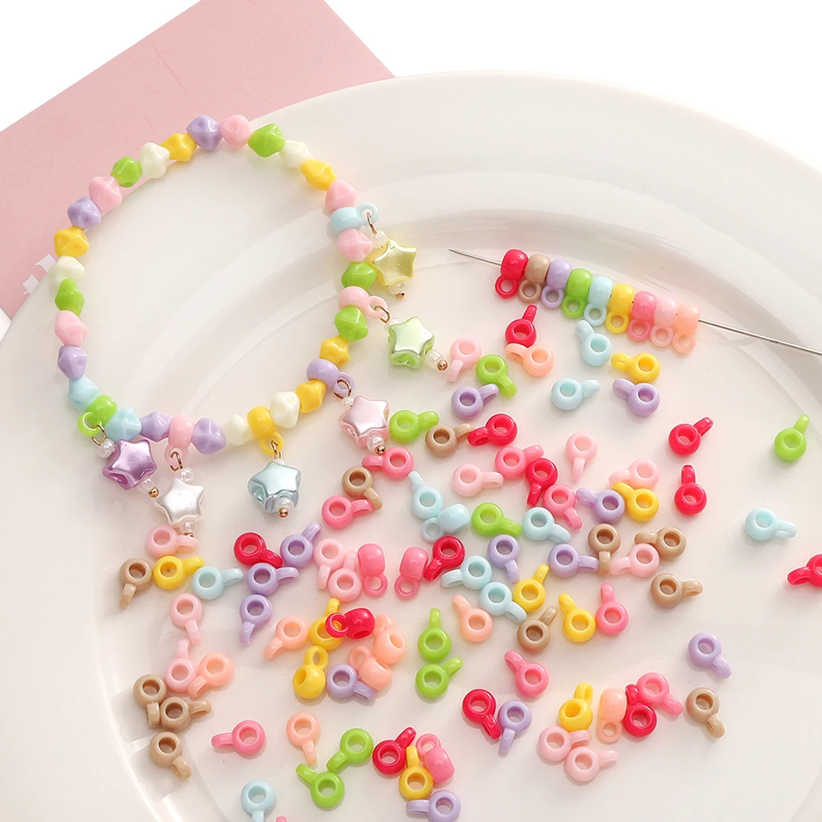 10-20pcs 9x4mm Acrylic Small Round Tee Beads Charms For Jewelry Making Loose Spacer Bead Handmade DIY Bracelet Necklace Findings