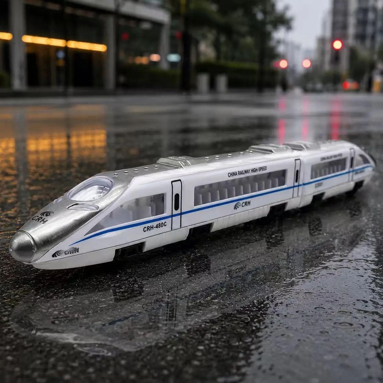 41CM 4Pcs Diecast High Speed Bullet Train Model Magnetic Linked Subway Railway Toy for Kids