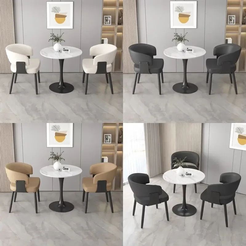 Nordic Round Sintered Stone Table and Chair Set for Living Room Balcony Cafe Reception Home Leisure Dining Furniture