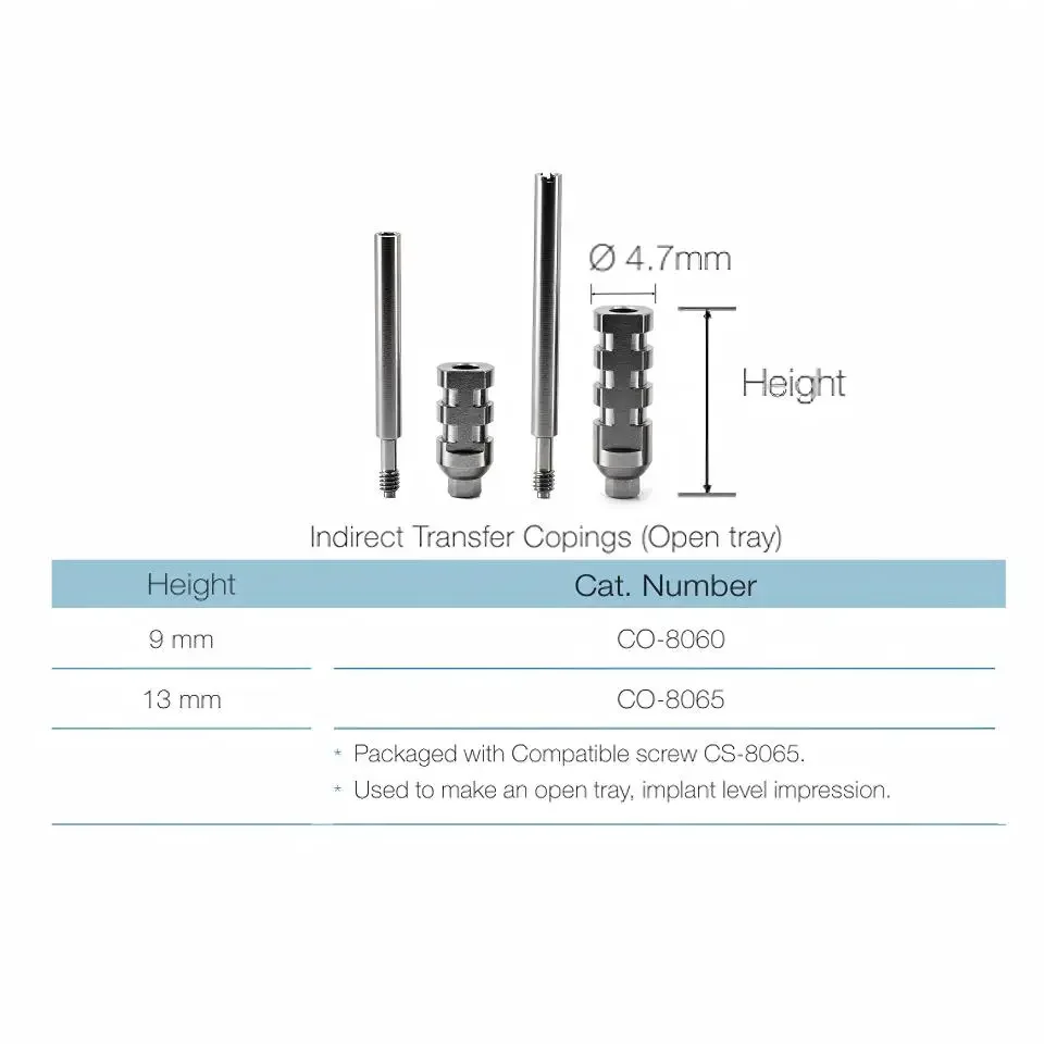 10Pcs Dental Open Tray Transfer Copings Compatible With Cortex System Pure Titanium Hex Direct Pick-up Impression Posts Tool Kit