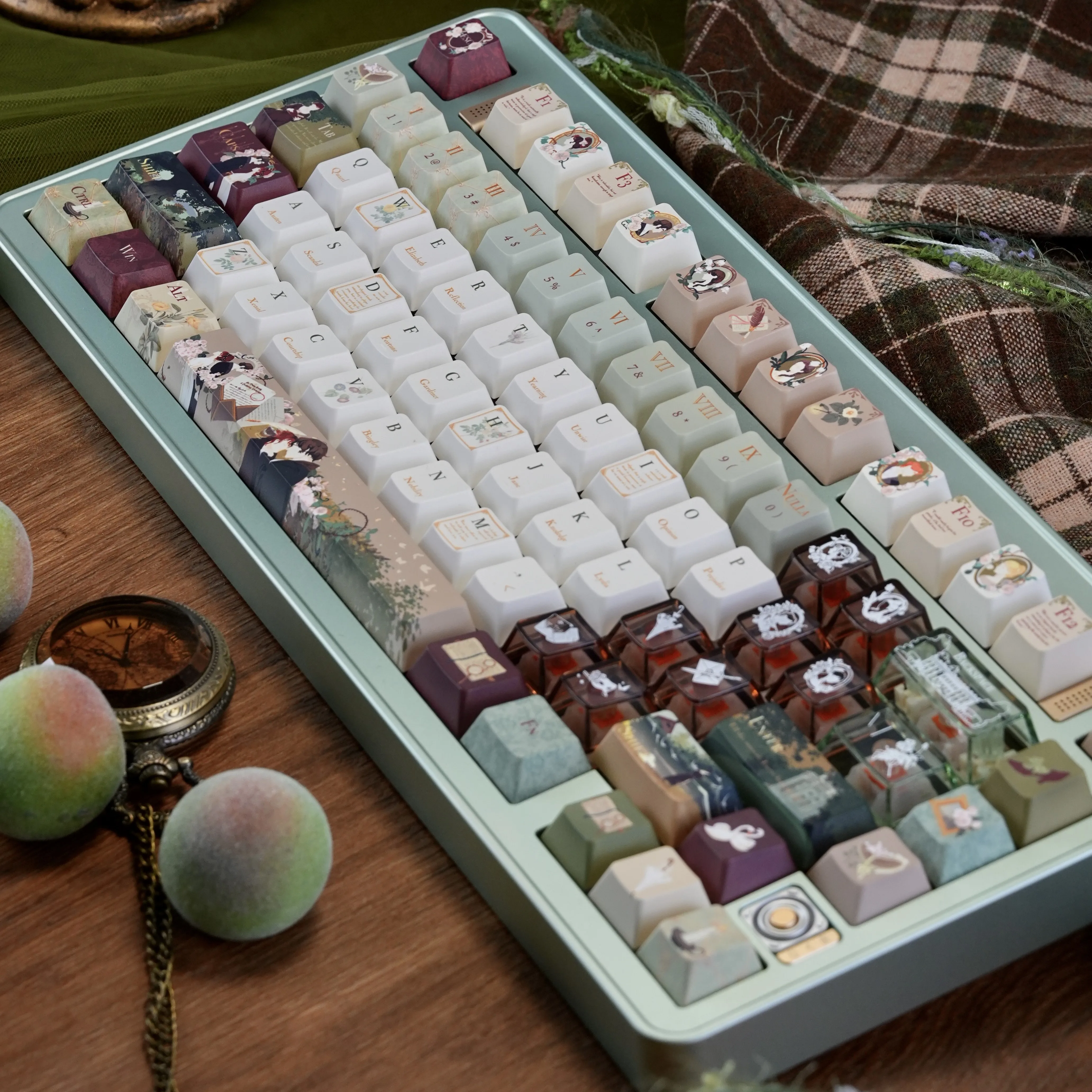 

MAIMOOO Keyboard Keycaps Pride and Prejudice Theme Elegant Retro Keycap Cherry Profile PBT+PC Custom SOA Mechanical Key Caps