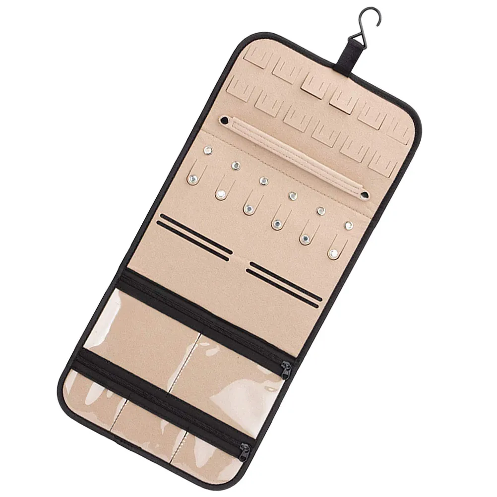 

Hanging Jewelry Organizer Bag Large Capacity Necklace Earring Storage Travel Roll Holder Display Organizer Hanging Storage Pouch