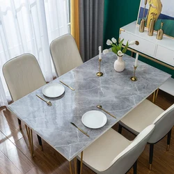2023 New Luxury 1.0mm Thick Marble Pattern Pvc Table Cloth Not Transparent Marbling Table Covers Placemat Table Mats For Table