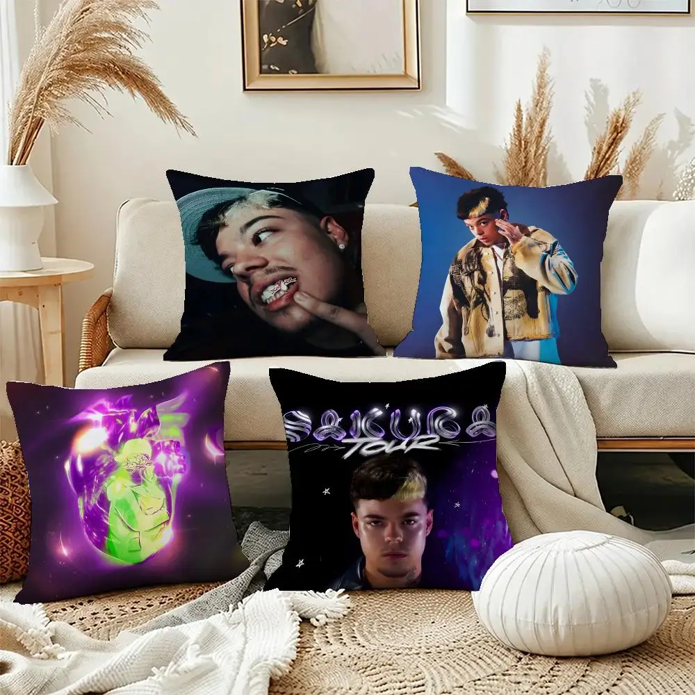 Rap Singer Saiko Cushion Cover Short Plush Pillowcase, Washable Wrinkle Resistant Cover for Bedroom Gift