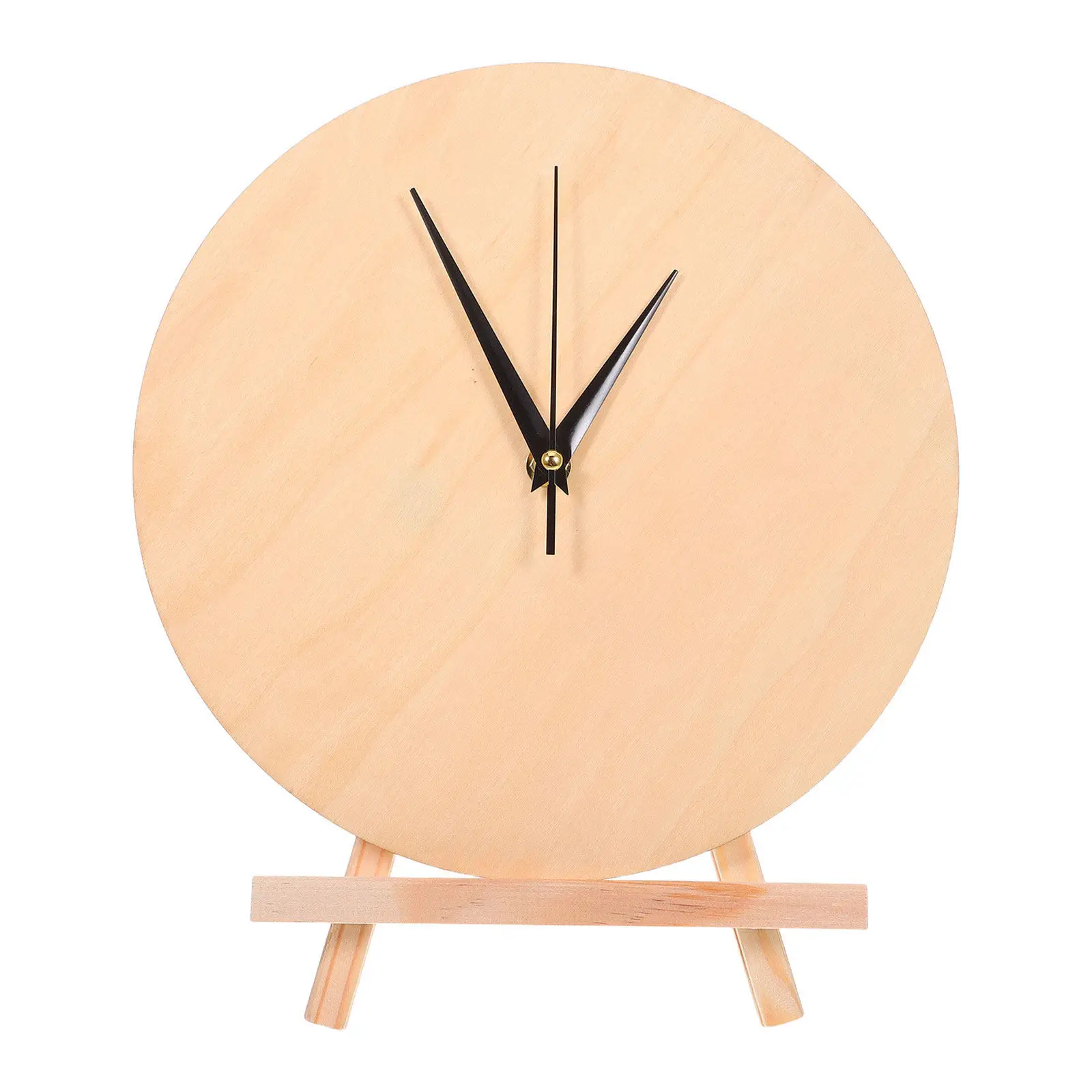 1Set Wooden Clock Face Blank Natural Grain Round Unfinished Wood Dial Plate 8 DIY Clock Craft Kit Painting Wall Decor Desk