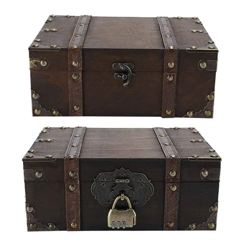 

Storage Box Decorative Treasure Jewelry Chests with Lock Storage Case