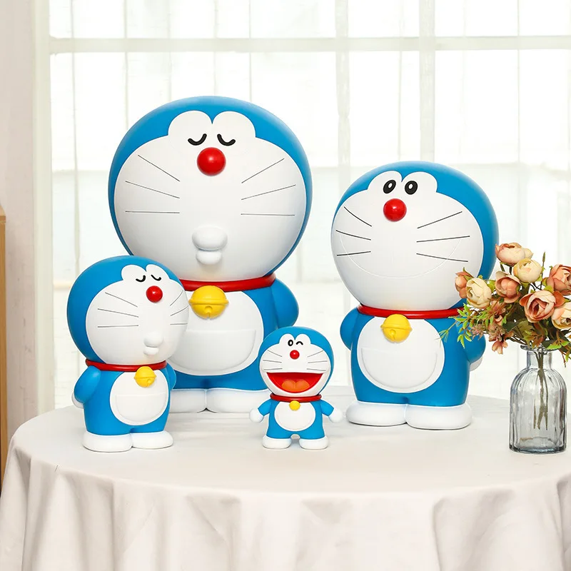Miniso Doraemon Piggy Bank سعة تخزين كبيرة وزخرفة جرة تخزين Doraemon Cat المقاومة للسقوط