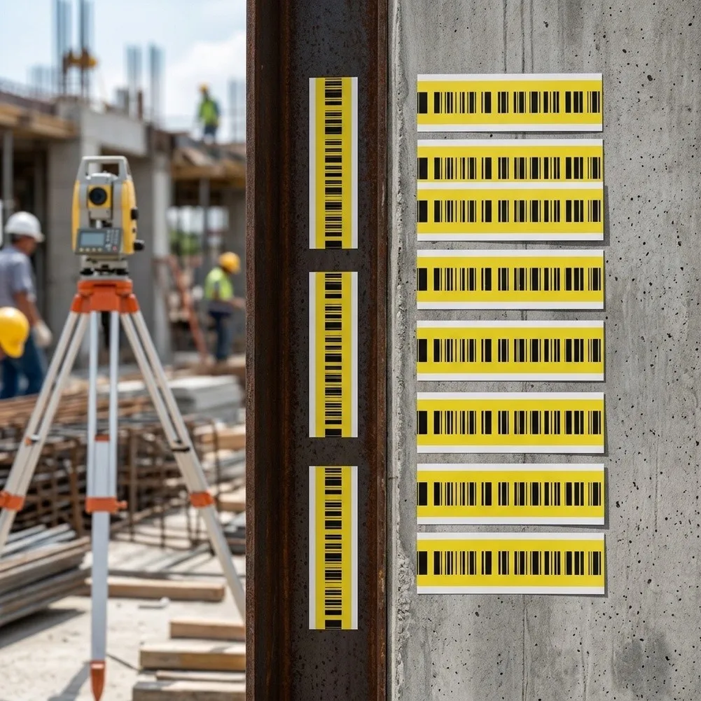 10Pcs Barcode Labels For Leveling Instruments, High-Adhesive Weatherproof Stickers For Concrete Steel Wall Use