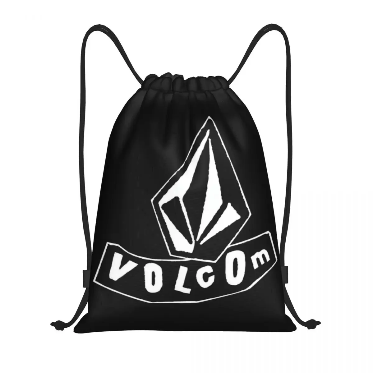 Volcom-Logo Drawstring Backpack Gym Sports Sackpack String Bag for Working Out