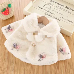 Autumn and Winter Baby Princess Flowers Fashion Little Children's Clothing Warm Sweet Cute Short Cape