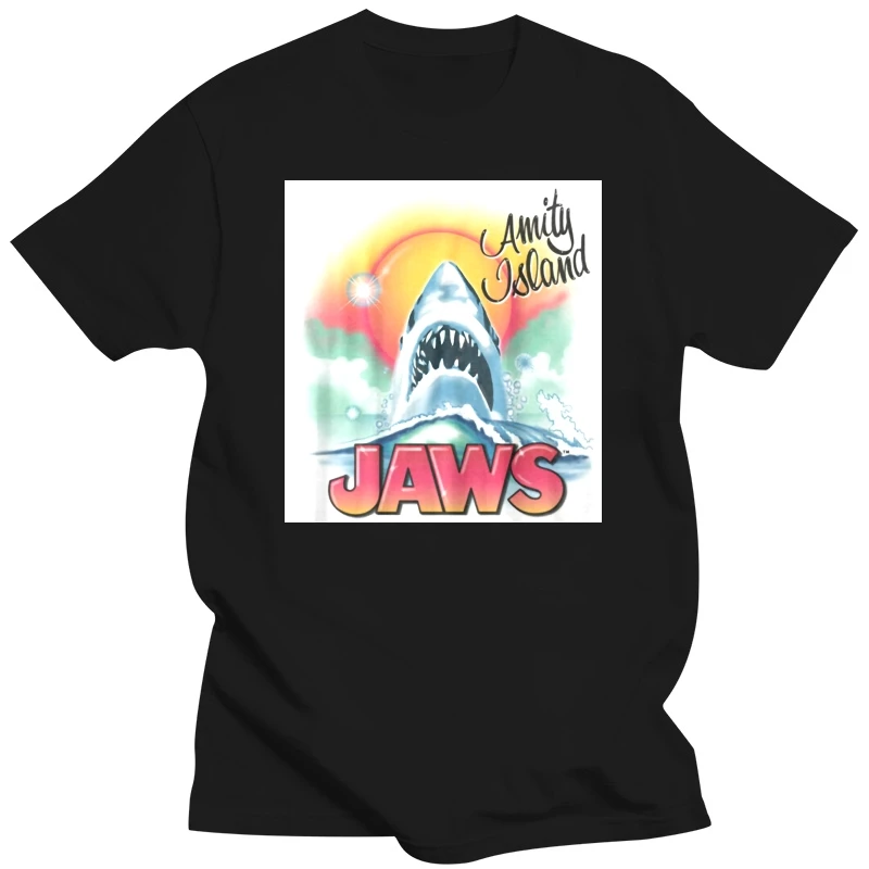 Jaws Beachy Airbrush Licensed Junior T-Shirt Customize Tee Shirt