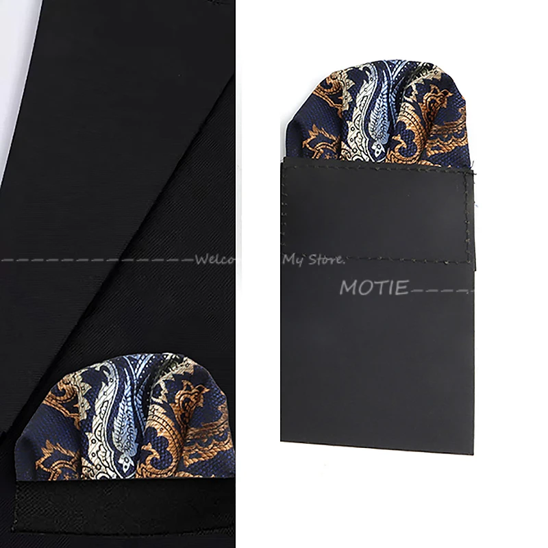 Pañuelos de Cachemira rojos cuadrados de bolsillo predoblados para hombre aptos para fiesta de boda Formal negocios negro blanco moda pañuelo de toalla para el pecho