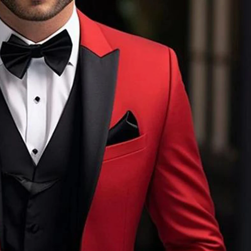 Blazer vermelho terno para homens 2 peças conjunto ternos calças de alta qualidade roupas dos homens festa casamento smoking jaquetas traje moda