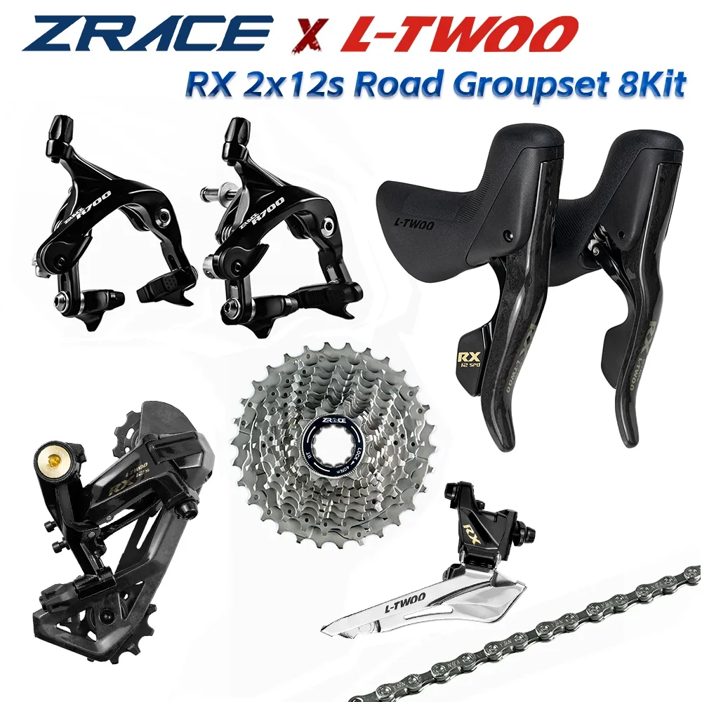 

LTWOO RX 2x12 speed, 24s Road Groupse 8Kit Carbon Fiber, ZRACE R700 Brake， Cassette + Chains + Shifter + R / F Derailleurs