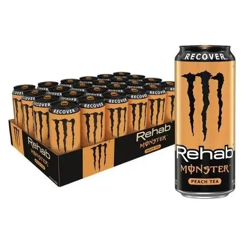 Monster Energy Nacional Rehab Tea & Peach sabor a té de melocotón 500ml bebida energeticas caja 24 unidades Sabor Garantizado