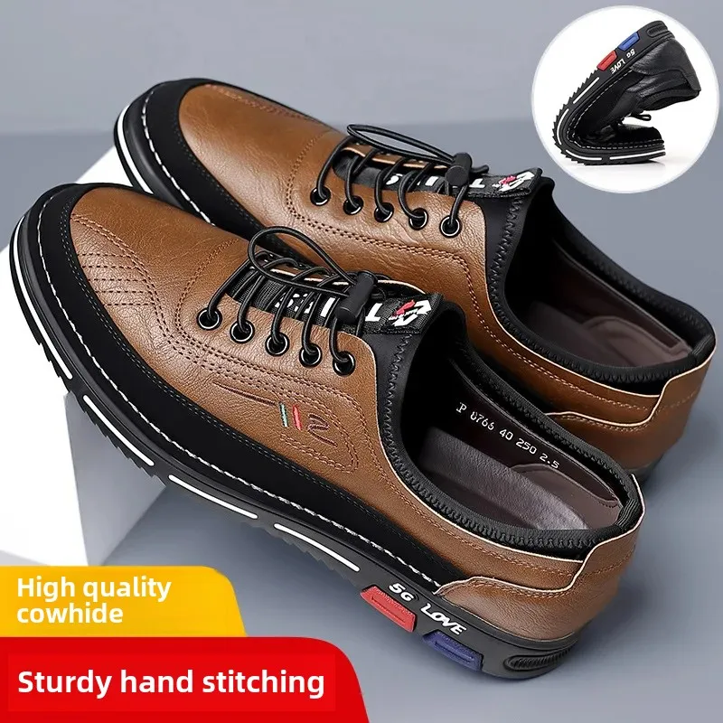 Men's Shoes Soft Bottom Soft Leather Casual Shoes New Spring Trendy Design 48 Code 4950 Code Men's Footwear