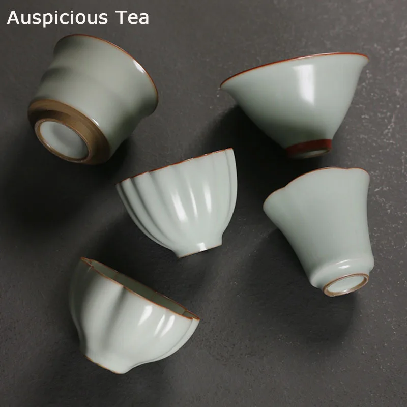 

Boutique Tianqing Ru Kiln Ceramics Tea Cup Handmade Household Master Cup Puer Kung Fu Tea Set Tea Ceremony Drinkware Accessories