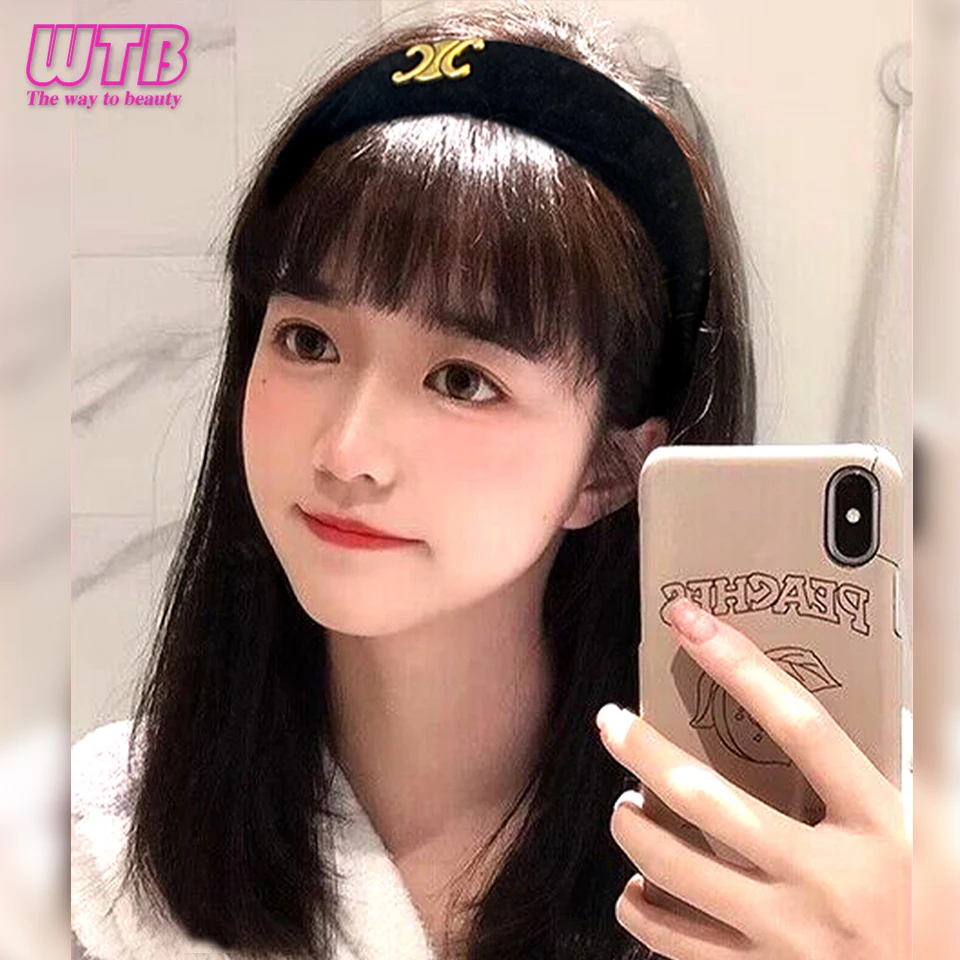 WTB Synthetic Headband Wig Natural Short Straight Hair Daily Party Cosplay Wigs For Women Black Brown Heat Resistant Fiber