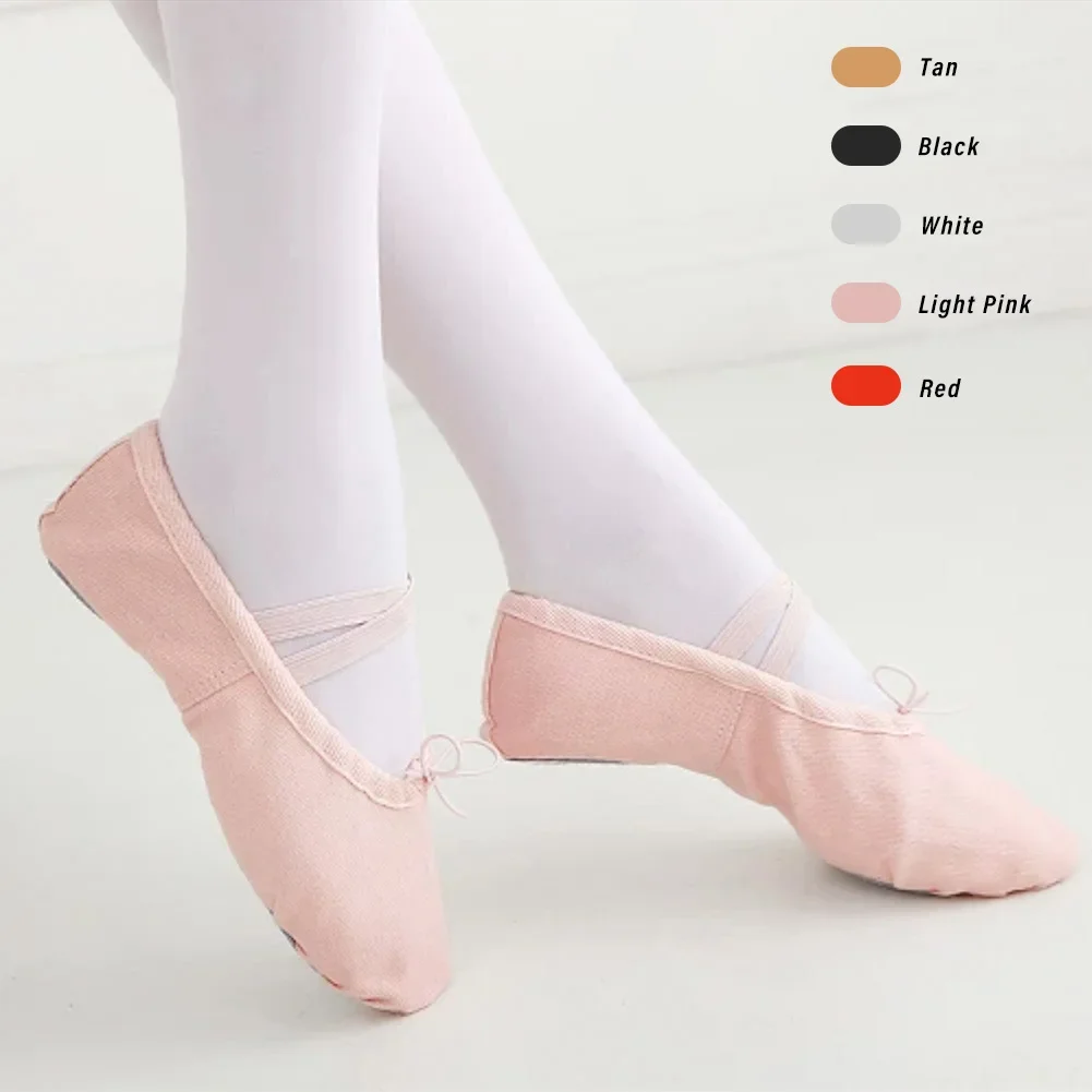 Sapatilhas macias de lona para meninas, chinelos de bailarina para crianças, sapatos de bailarina para mulher, 1 par