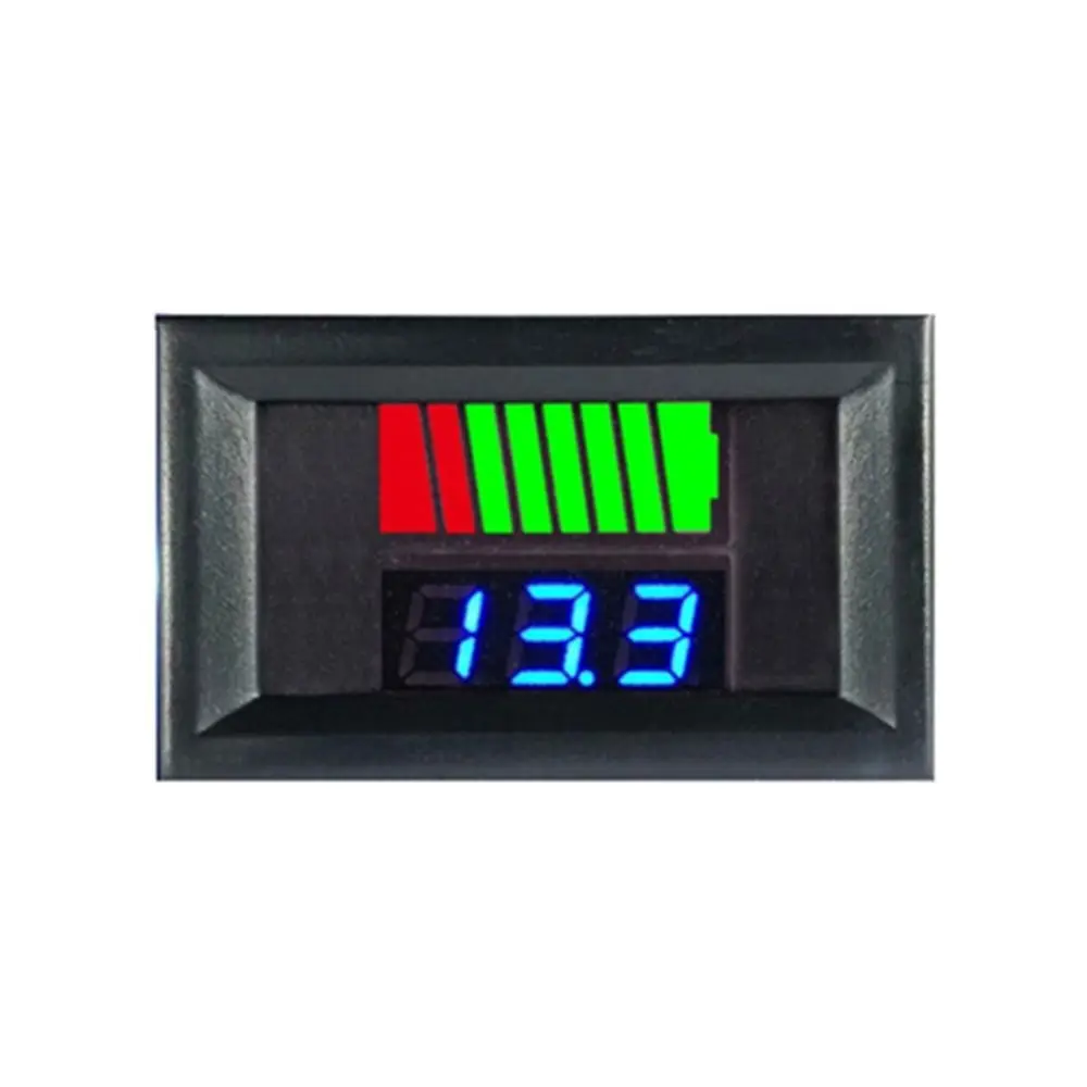 Indicador de nivel de carga de batería de coche, voltímetro de probador de capacidad de batería de litio, pantalla Digital LED, 12/24/36/48/60/72V