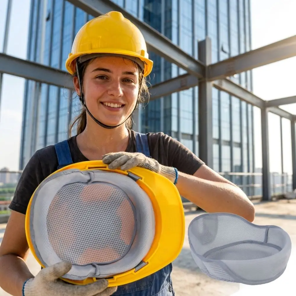 Breathable Mesh Summer Safety Helmet Liner Moisture-wicking Ventilated Construction Helmet Insert Soft Washable