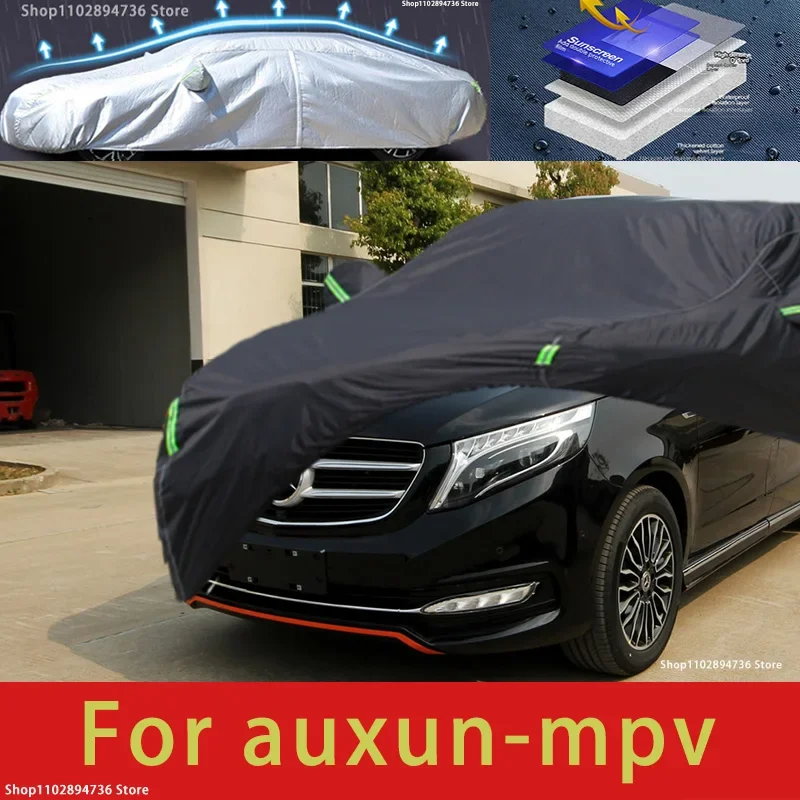 

For auxun mpv fit Outdoor Protection Full Car Covers Snow Cover Sunshade Waterproof Dustproof Exterior black car cover