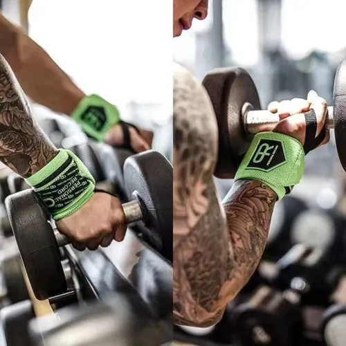 Imagen 2 del producto Envolturas de muñeca para levantamiento de pesas para hombres y mujeres, soporte de muñeca profesional, envoltura de muñeca para gimnasio, Banco de levantamiento de potencia, prensa de Crossfit, 1 par