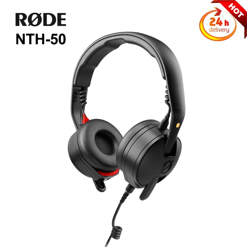 RODE NTH-50 سماعات رأس سلكية مزودة بخاصية إلغاء الضوضاء ومراقبة هاي فاي قابلة للتعديل مناسبة لسماعات ألعاب الكمبيوتر الرياضية