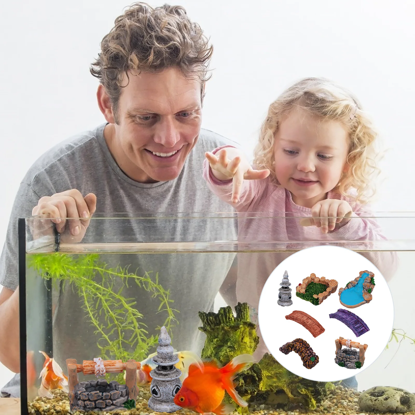 

8Pcs Micro Landscape Resin Scenery Decor Durable Fairy Garden Crafts Miniature Home Garden Decoration Ornaments