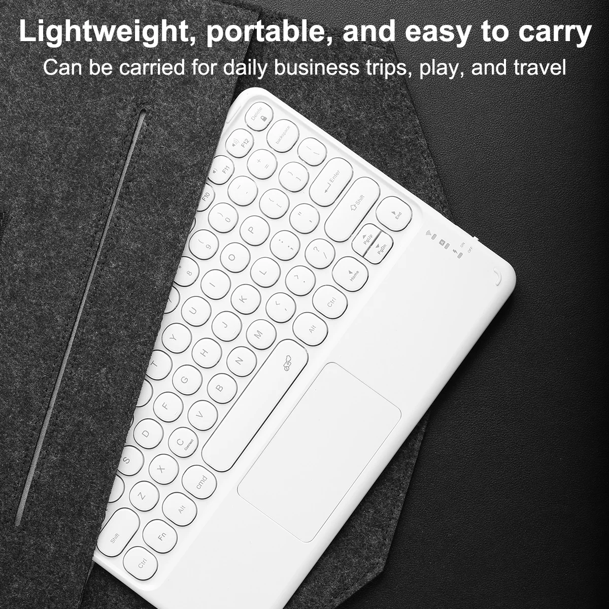 Wireless Bluetooth Keyboard with Touch Touchpad, Ultra-Slim Portable Rechargeable Keyboard for iPad, iPhone, iOS Android Windows