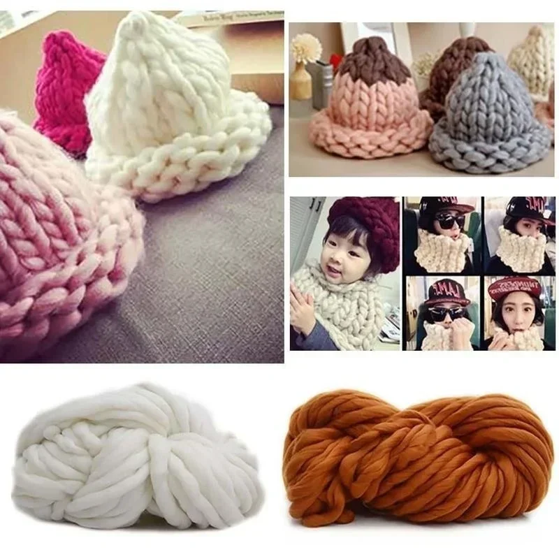 1 Roll of Thick Wool Blanket Thread Hand-woven Hat Thread Imitation Wool Thread Thick Thread