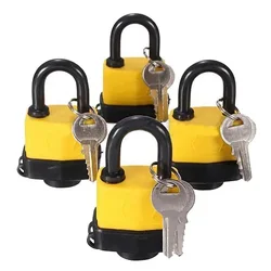 HOT Selling -4pcs 40mm Waterproof Keyed Alike Lock Laminated Padlock Pad Same Key Gate Door