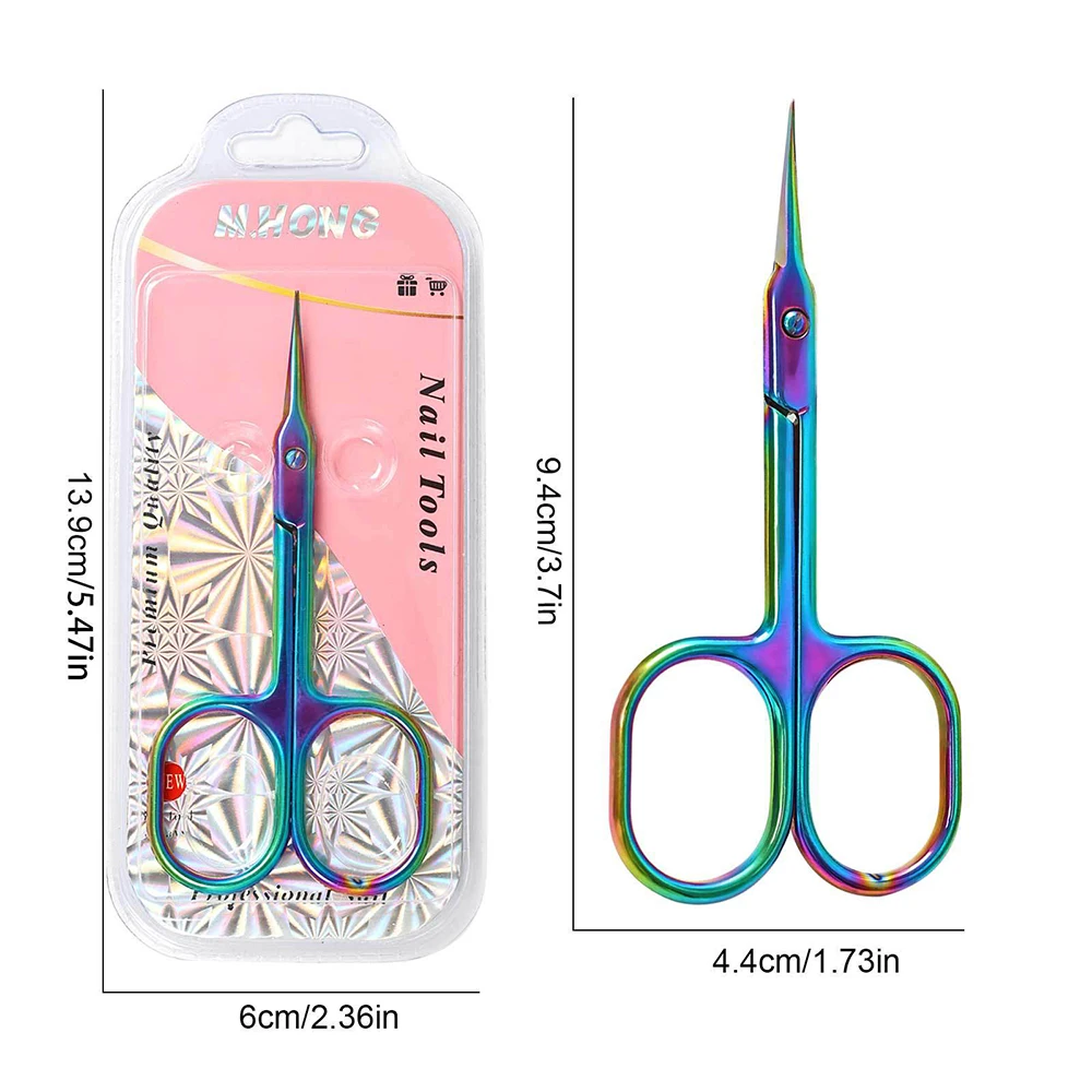 Tijeras para cutículas afiladas de larga duración, hoja curva chapada, Kit de aseo de belleza para pedicura, cortaúñas para cejas, herramienta de manicura
