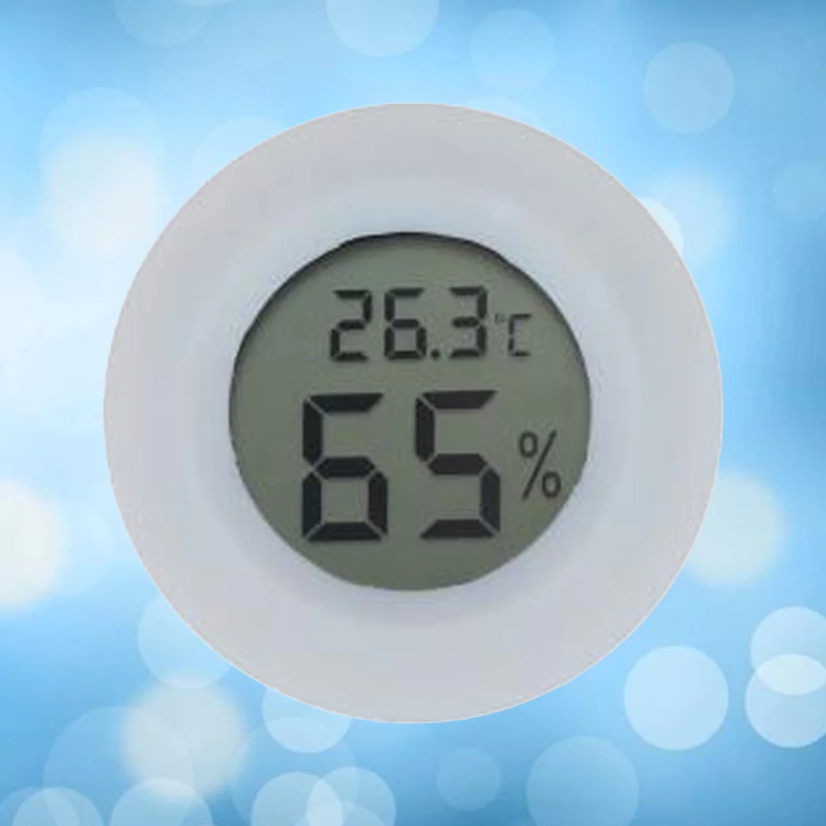 جهاز قياس الرطوبة الرقمي بشاشة LCD صغيرة، مقياس الرطوبة باللون الأبيض، سهل القراءة لغرفة المعيشة، غرف السيجار، حاضن الرطوبة