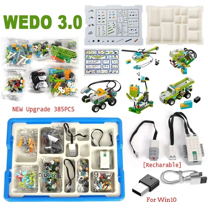 NEW 385Pcs Bricks Parts WeDo 3.0 Robotics Construction Building Blocks fit for STEM  2.0 Core Set Tech Educational DIY Toys