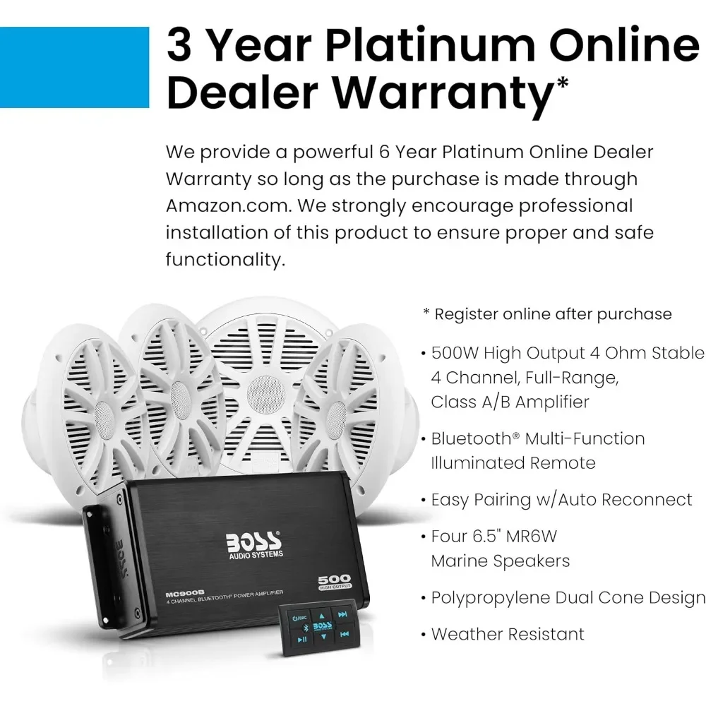 البيع الأكثر مبيعًا!-ASK904B.64 مكبرات صوت مقاس 6.5 بوصة ومضخم صوت 4 قنوات - 500 مخرج عالي، جهاز تحكم عن بعد بلوتوث، شحن سريع #3