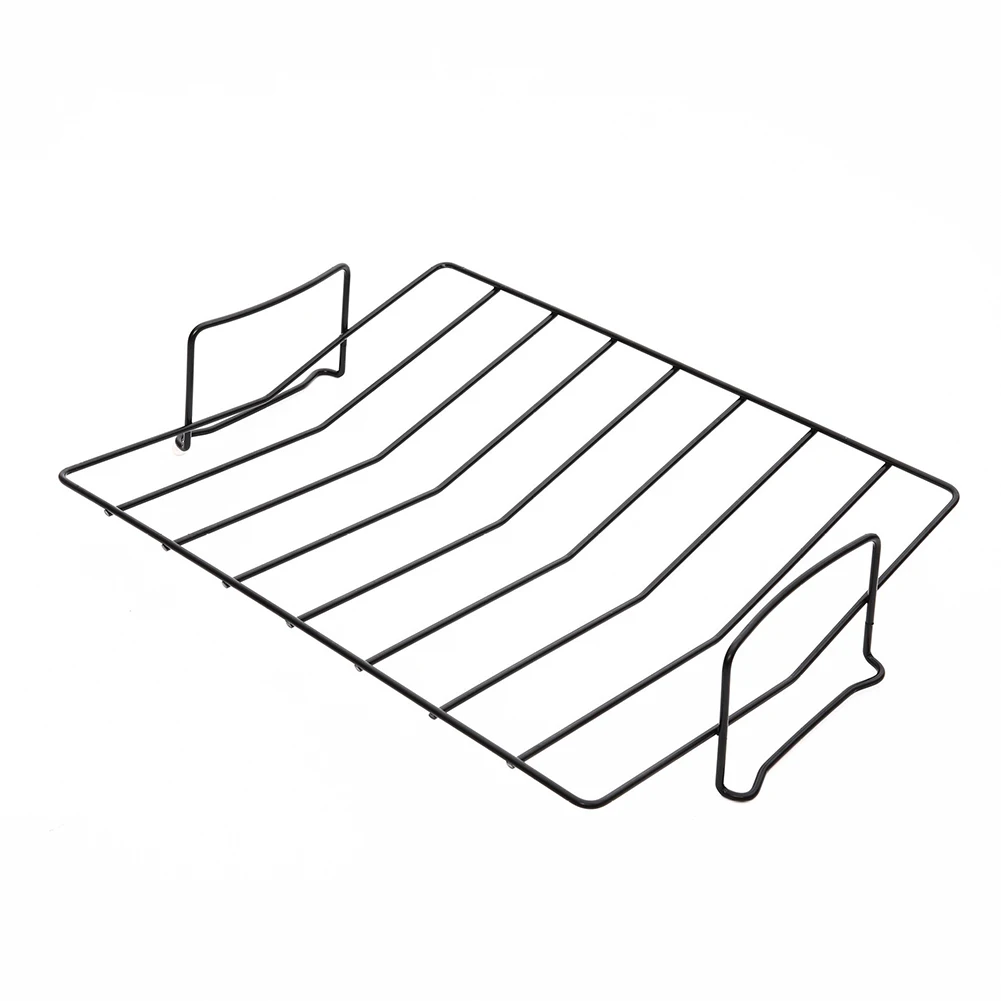 Boat Shaped Iron Rib Rack For Semi Circular Outdoor Grill Chicken Roasting Stand BBQ Tools Accessories Black