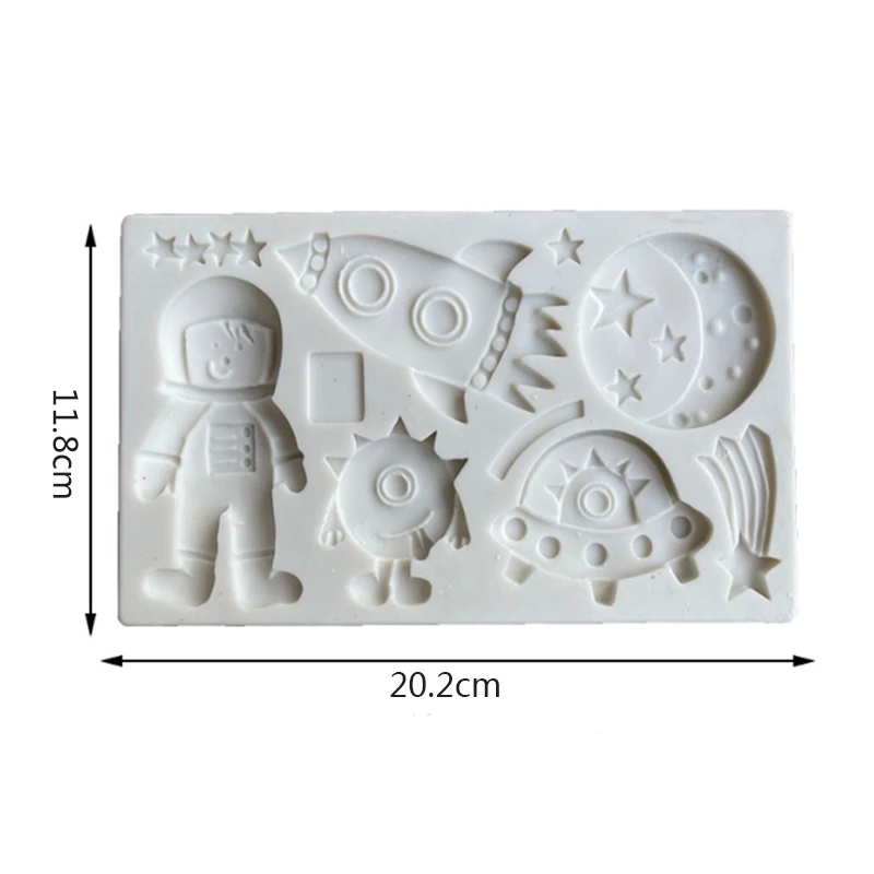 Space Theme Silicone Molds Spaceship Astronaut Rocket Candy Chocolate Fondant Mold DIY Party Cake Decorating Tools