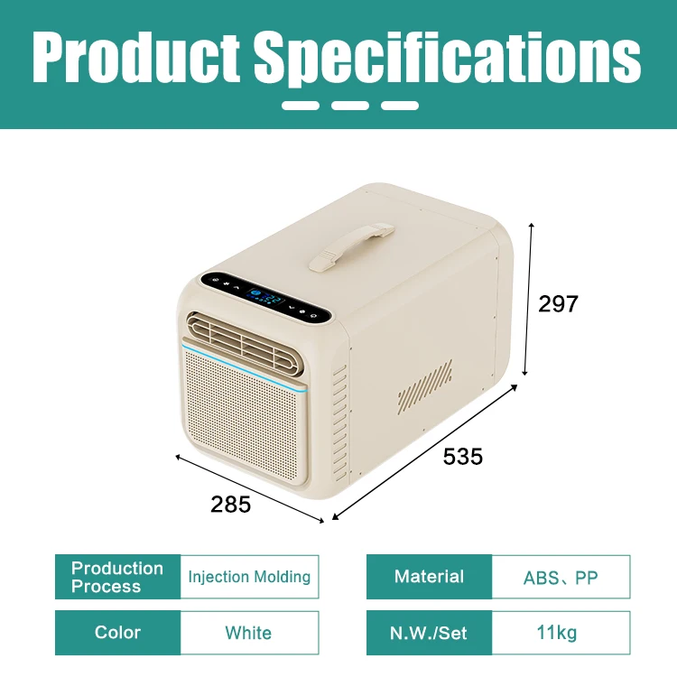 Mini Portable Air Conditioner 2300 BTU 220V Ultra-Light 11kg Mobile AC Unit for Personal Camping Tent RV Bed & Office Desk