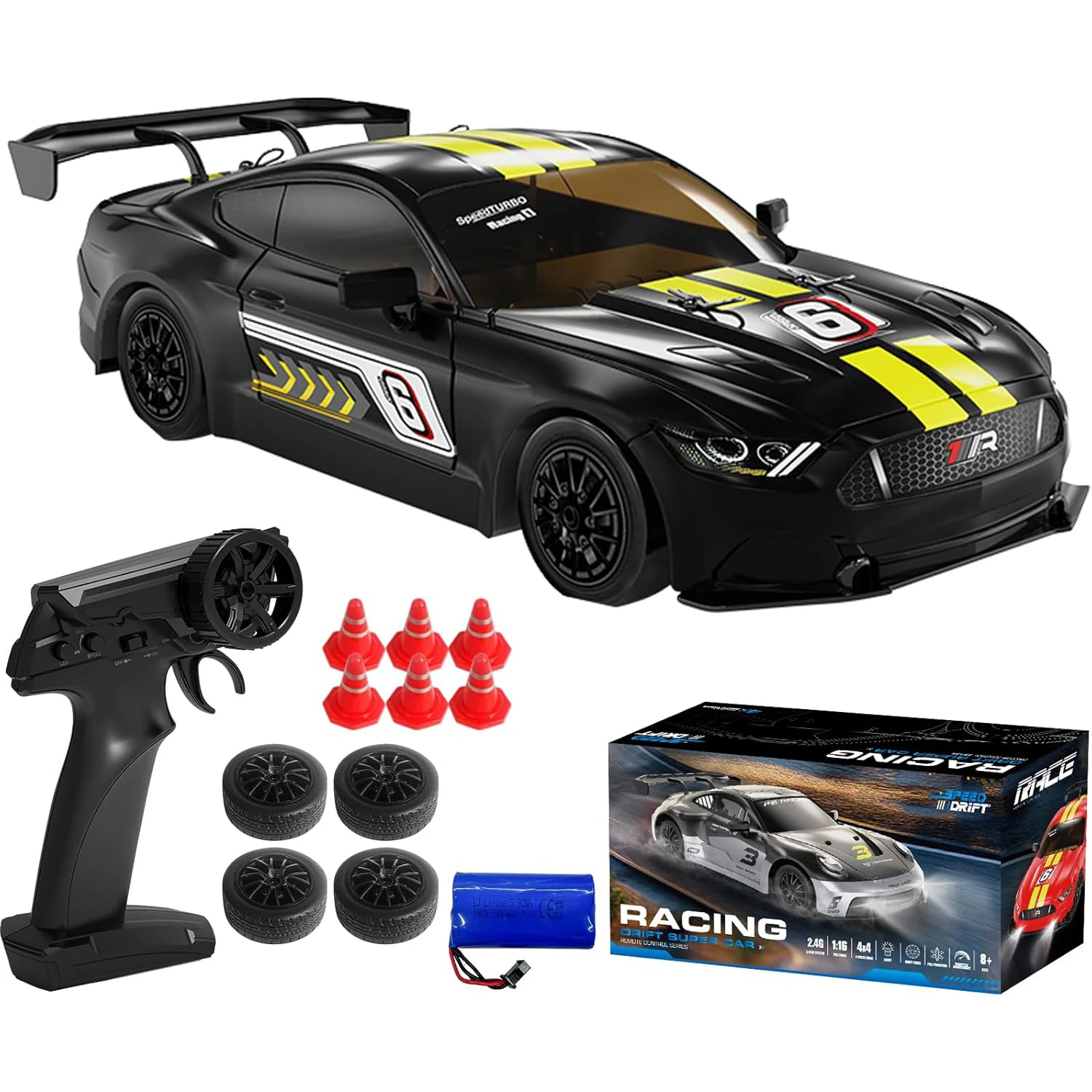 1:16 4WD RC Drift Car 2.4G High Speed Four Wheel Drive Full Scale Racing Car With Lights APP Control Car Model Toy Gift Boys