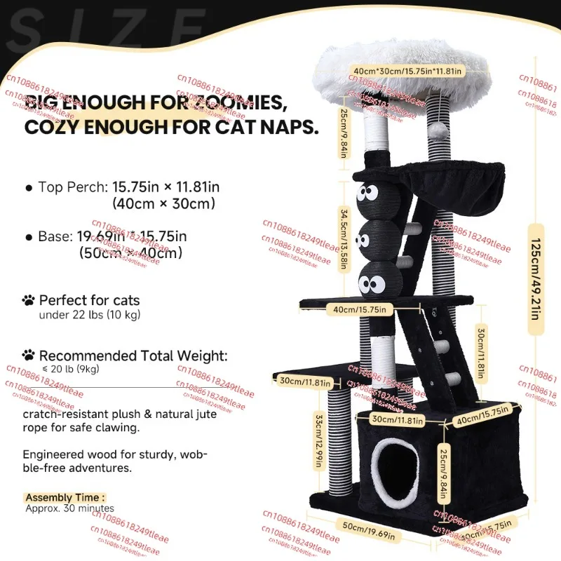 Cat Tree , Cat Tower condo for Indoor Cats, Cat House with Padded Plush Perch