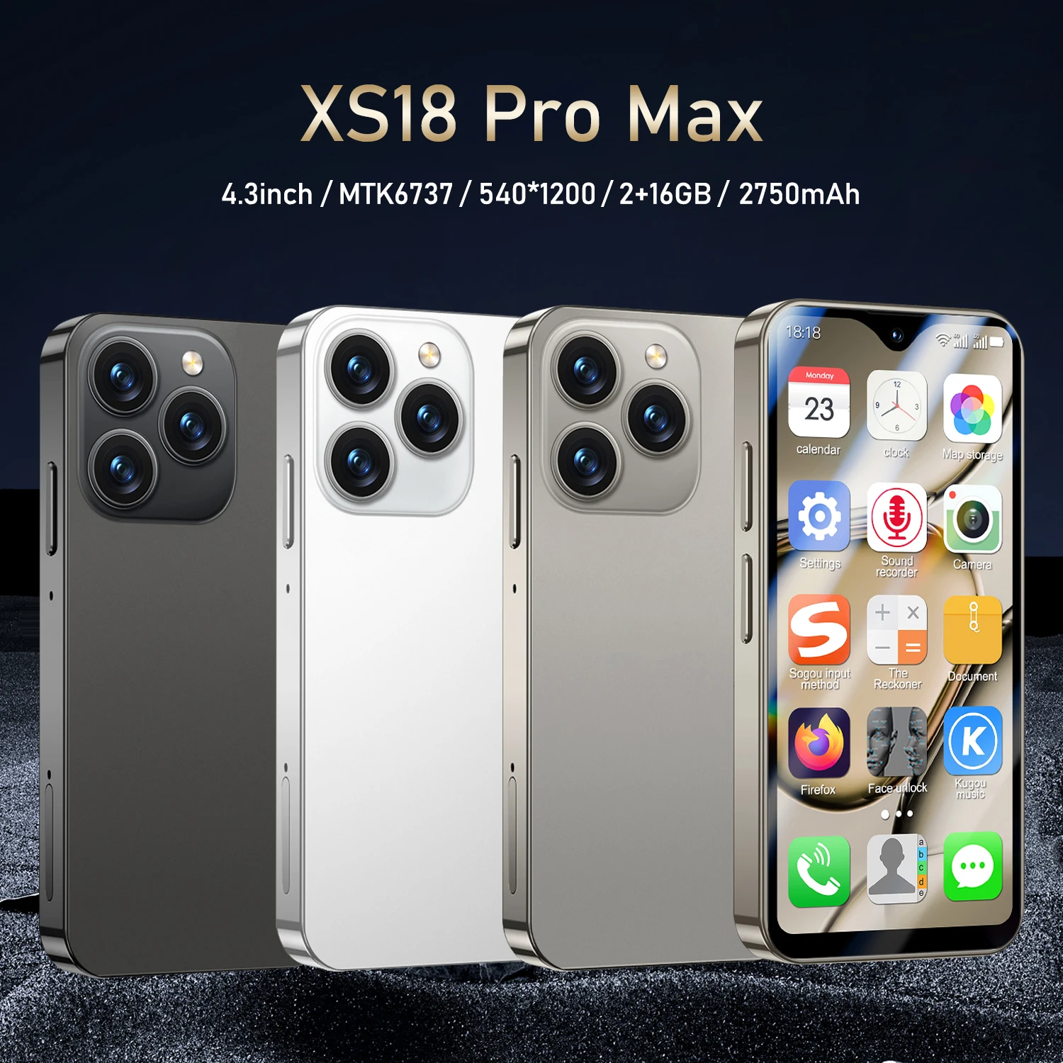 SOYES-XS18 Pro Max,Mini Smartphone,4.3 inch,4G Network,2+16GB ROM,Dual sim,Cellphones,Google Play Store,mini phone,Mobile phones