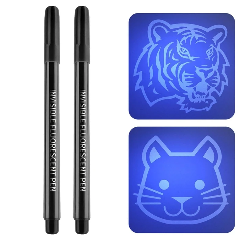 Invisible Ink Pen, Upgraded Spy Pen Invisible Ink Pen Use with UV Light(Not Include) Magic-Marker for Secret Message F19E