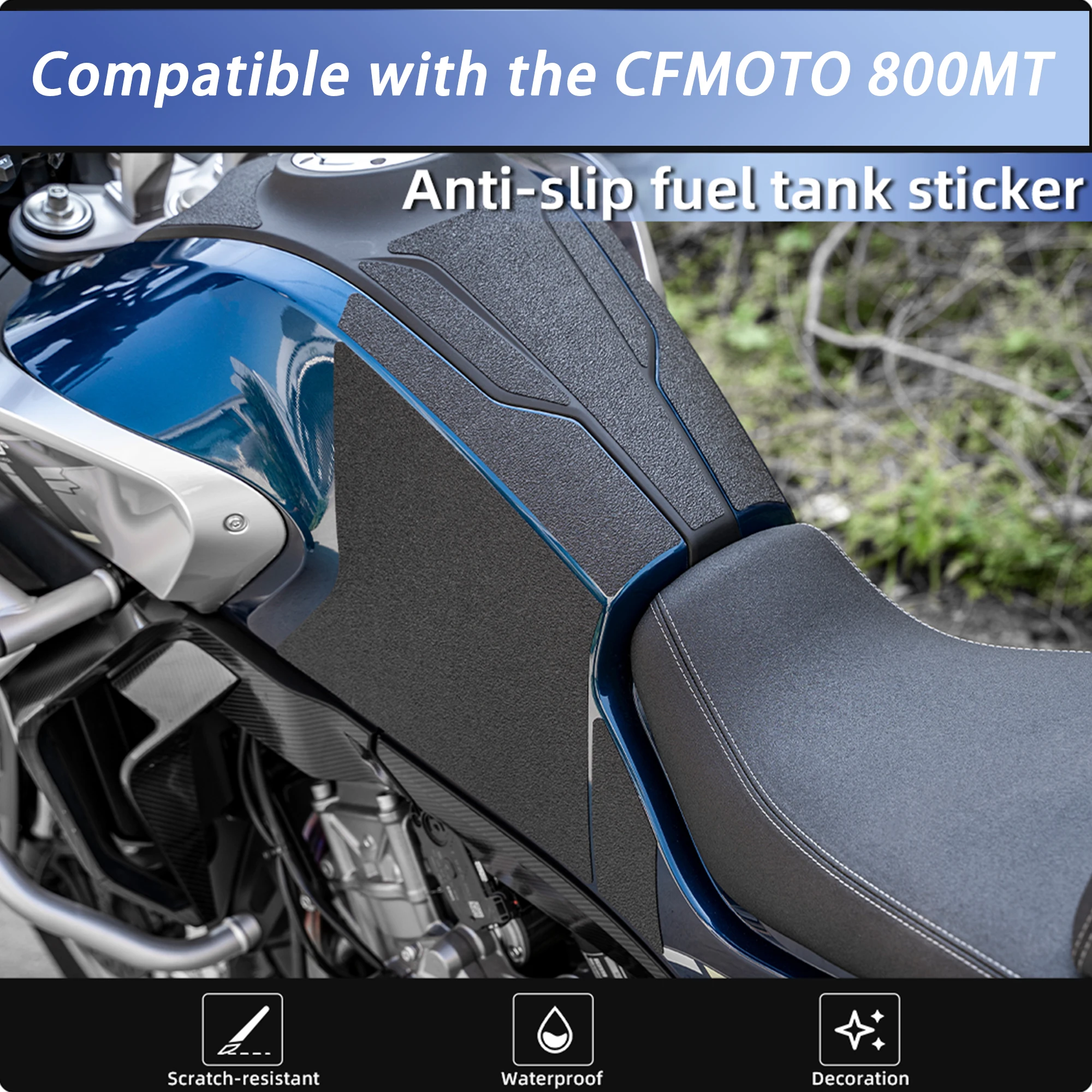 Compatible with CFMOTO 800MT Tank Protector Sticker Anti-slip Decal Scratch Resistant Fuel Tank Cover Modification Accessories