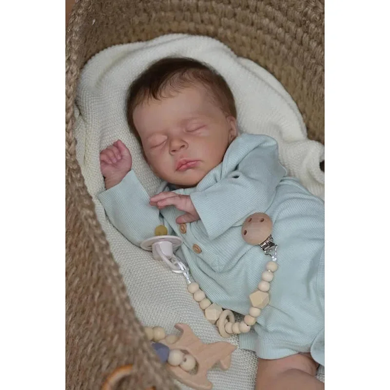 48cm 19 pollici Jude realistico Reborn Baby Doll Sleepy Soft Body Handmade 3d Skin con venature facciali bambola d'arte da collezione